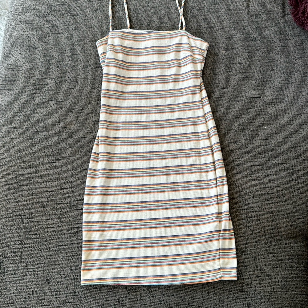 Windsor rainbow ribbed mini dress